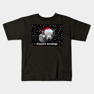 Highland Cow Season's Greetings Kids T-Shirt